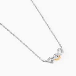 Collier Or Jaune Argent Blanc Oxyde De Zirconium