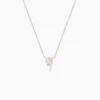 Collier Or Jaune Argent Blanc Oxyde De Zirconium