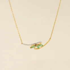 Collier Or Jaune Caetlin Emeraude Diamants