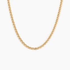 Collier Or Jaune Capucin Maille Marine