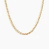 Collier Or Jaune Capucin Maille Marine