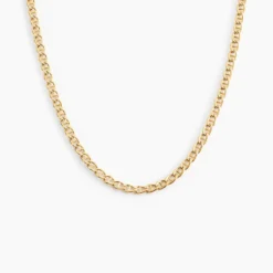 Collier Or Jaune Capucin Maille Marine