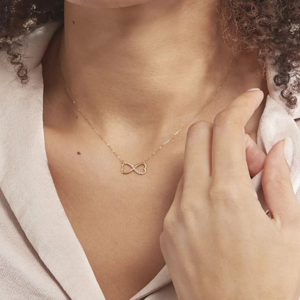 Collier Or Jaune Ilyas Oxyde De Zirconium