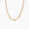 Collier Or Jaune Maille Alternée 1/3