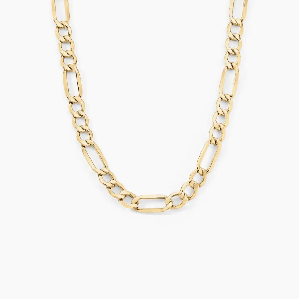 Collier Or Jaune Maille Alternée