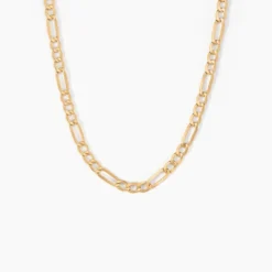 Collier Or Jaune Maille Alternée 1/3