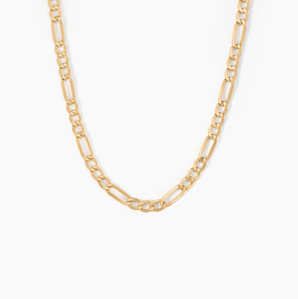 Collier Or Jaune Maille Alternée 1/3