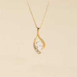 Collier Or Jaune Sagesse Oxydes De Zirconium