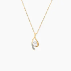 Collier Or Jaune Sagesse Oxydes De Zirconium