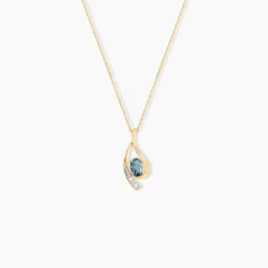 Collier Or Jaune Sagesse Topaze Oxydes De Zirconium