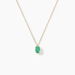 Collier Ovale Or Jaune Emeraude
