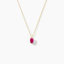 Collier Ovale Or Jaune Rubis