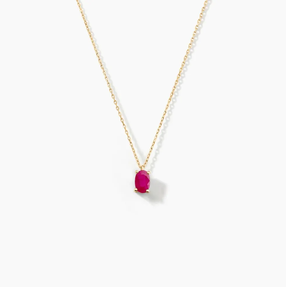 Collier Ovale Or Jaune Rubis