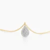 Collier Pear C Or Jaune Diamant