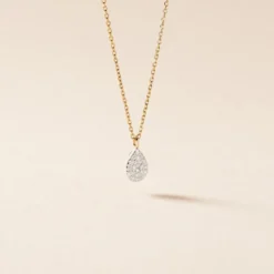 Collier Pear C Or Jaune Diamant
