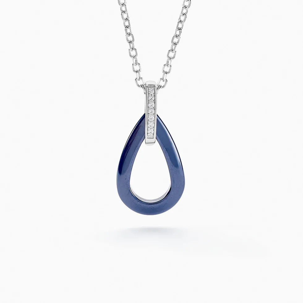 Collier Peer Argent Blanc Oxyde De Zirconium