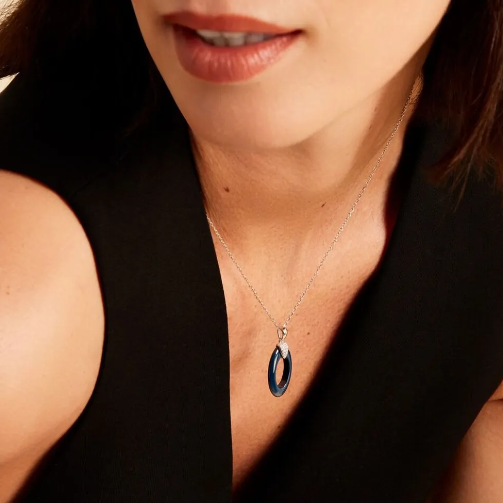 Collier Peer Argent Blanc Oxyde De Zirconium