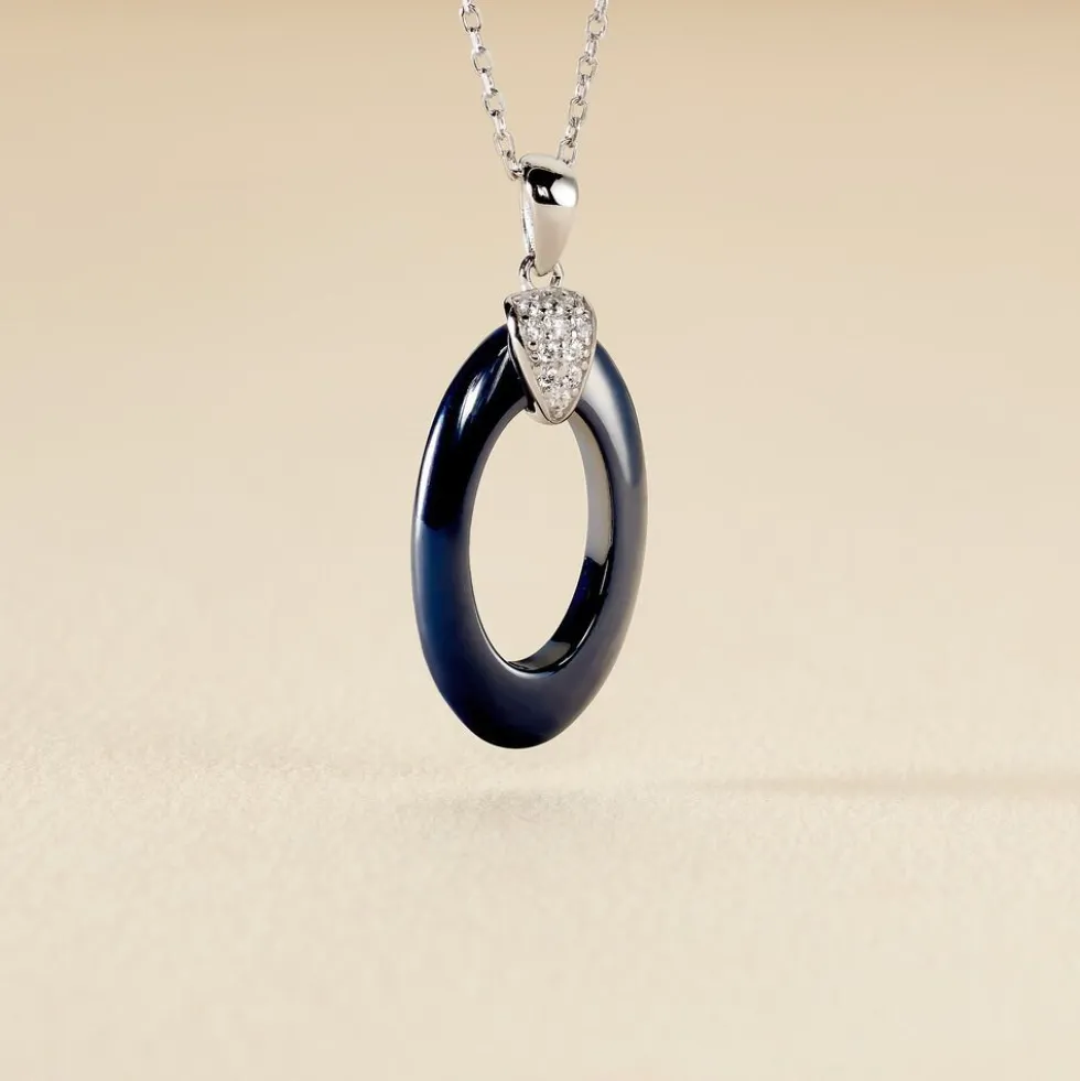 Collier Peer Argent Blanc Oxyde De Zirconium