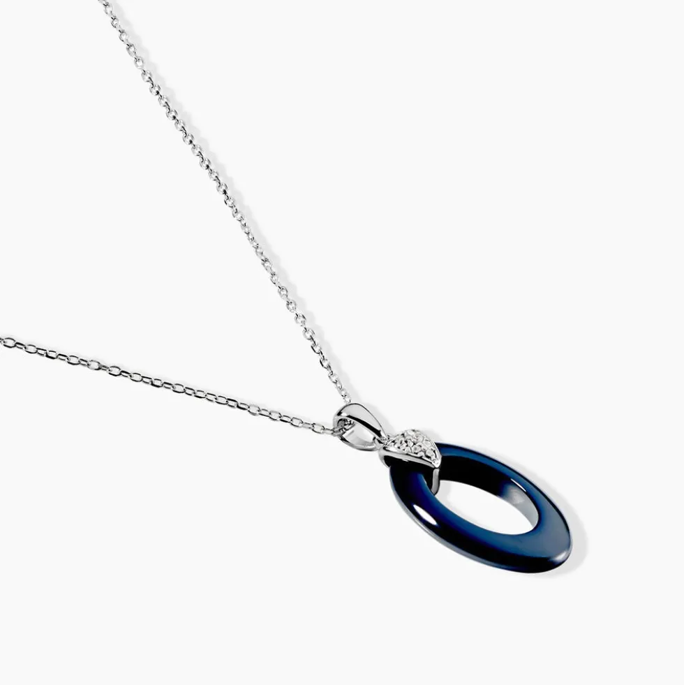Collier Peer Argent Blanc Oxyde De Zirconium