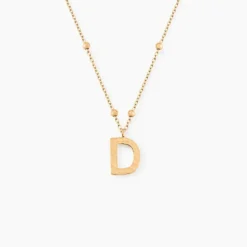Collier Plaqué Or Jaune Lettra