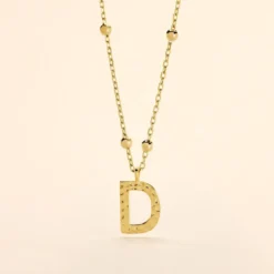 Collier Plaqué Or Jaune Lettra