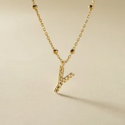 Collier Plaqué Or Jaune Lettra