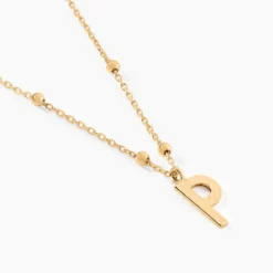 Collier Plaqué Or Jaune Lettra