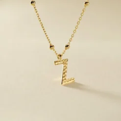 Collier Plaqué Or Jaune Lettra