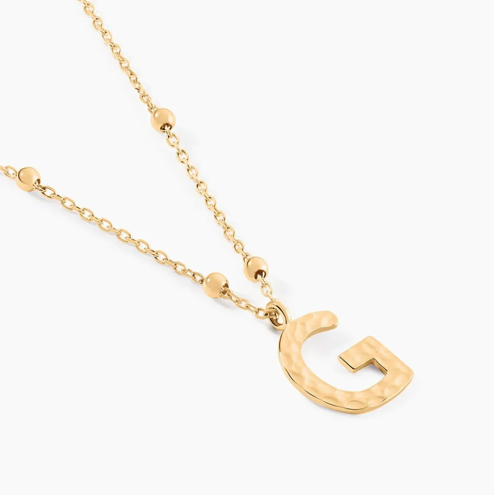 Collier Plaqué Or Jaune Lettra