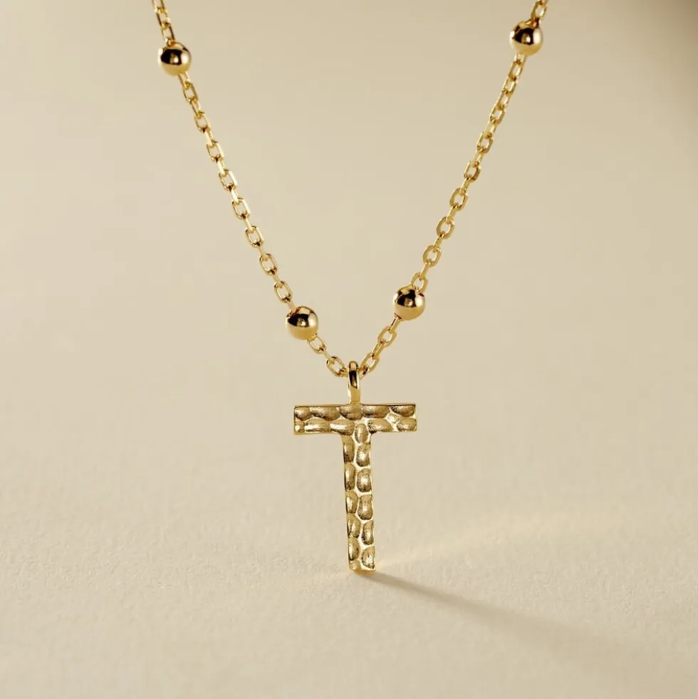 Collier Plaqué Or Jaune Lettra