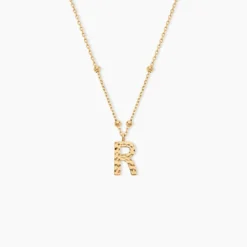 Collier Plaqué Or Jaune Lettra