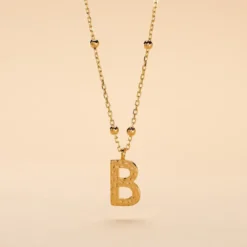Collier Plaqué Or Jaune Lettra
