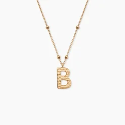 Collier Plaqué Or Jaune Lettra