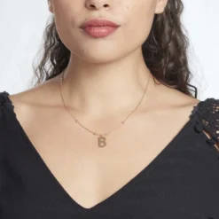 Collier Plaqué Or Jaune Lettra