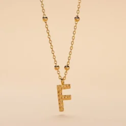 Collier Plaqué Or Jaune Lettra