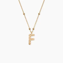 Collier Plaqué Or Jaune Lettra
