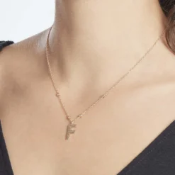 Collier Plaqué Or Jaune Lettra