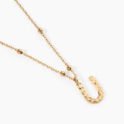 Collier Plaqué Or Jaune Lettra