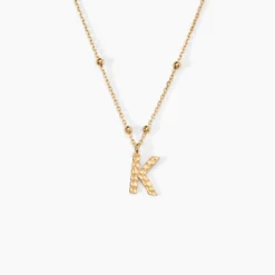 Collier Plaqué Or Jaune Lettra