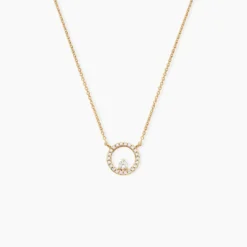 Collier Plaqué Or Lila Oxydes De Zirconium