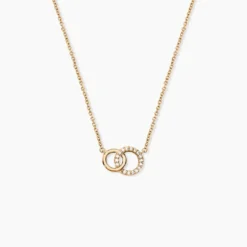 Collier Poeae Plaqué Or Jaune Oxyde De Zirconium