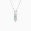 Collier Poehei Argent Blanc Cristaux De Swarovski