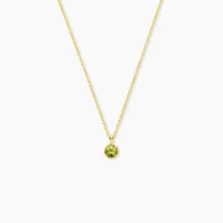 Collier Poem Argent Jaune Péridot