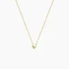 Collier Poem Argent Jaune Péridot Oxyde De Zirconium