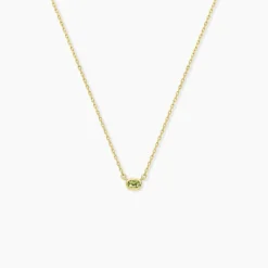Collier Poem Argent Jaune Péridot