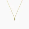 Collier Poem Argent Jaune Péridot Oxyde De Zirconium