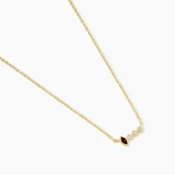 Collier Poem Argent Jaune Rhodolite Oxyde De Zirconium