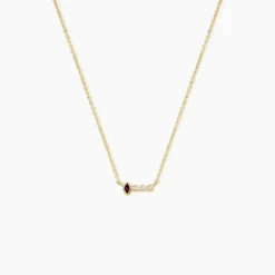 Collier Poem Argent Jaune Rhodolite Oxyde De Zirconium