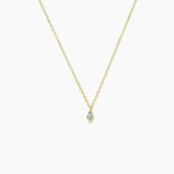 Collier Poem Argent Jaune Topaze Oxyde De Zirconium