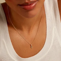 Collier Poem Argent Jaune Topaze Oxyde De Zirconium